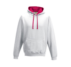 Just Hoods Kapuzenpulli - Arctic White / Pink